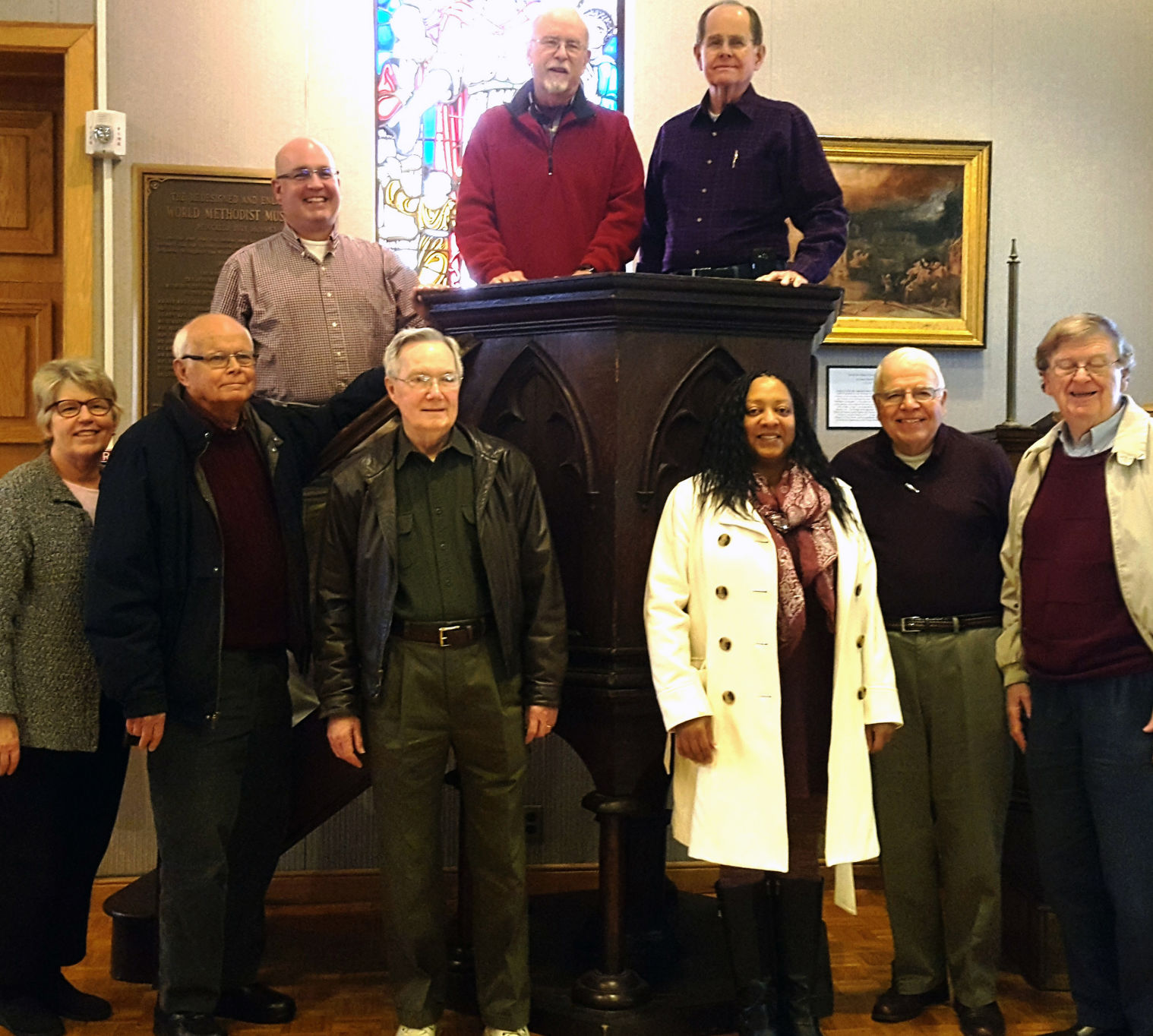 Historic pulpit on display at World Methodist Museum